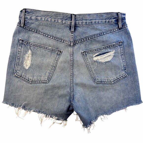3x1 NYC Womens Distressed High-Rise Denim Shorts Sz 27 Ripped & Frayed Y2K Style - Picture 5 of 12